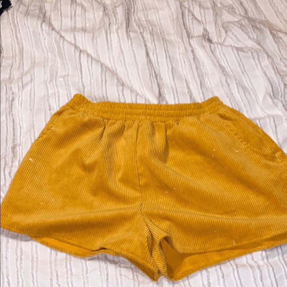 corduroy mustard shorts